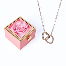 Colar Dois Corações Personalizado com Nomes + Caixa Rotativa de Brinde